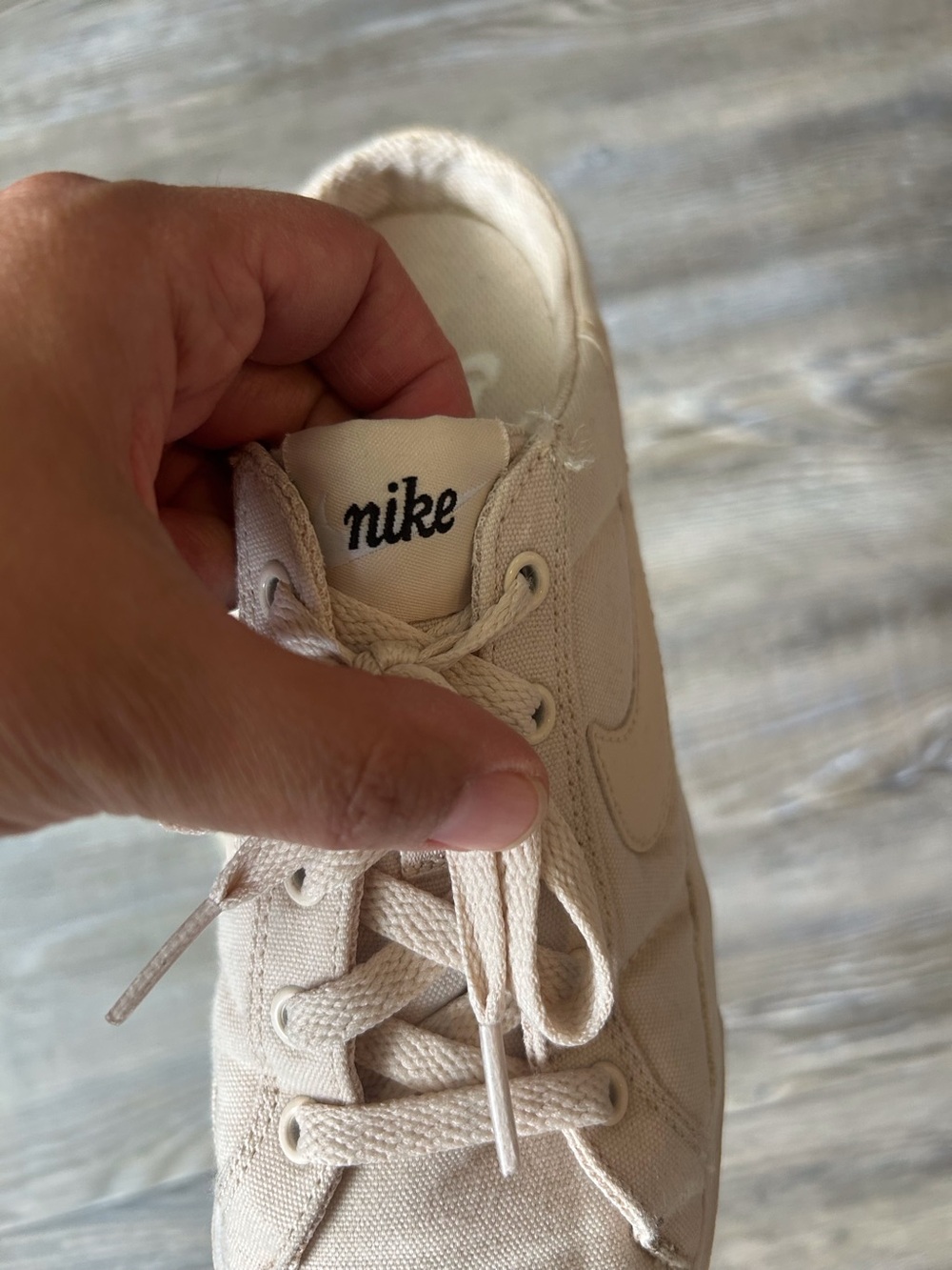 Nike Court Legacy Mule Canvas Sneakers off White cream Size 8 - Picture 3 of 5